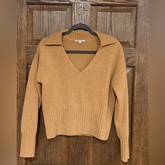 Reformation Beckie Cashmere Collared Sweater - camel colored - Picture 1 of 5